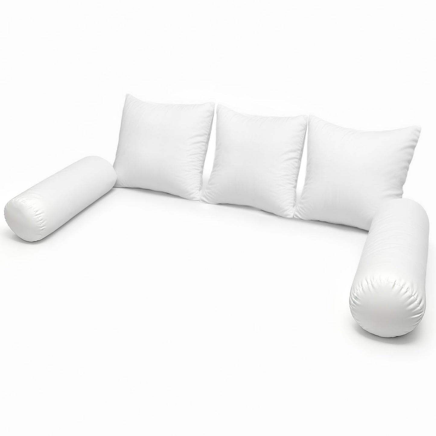 Bolster and Back Pillow Insert Set with Cotton Fill