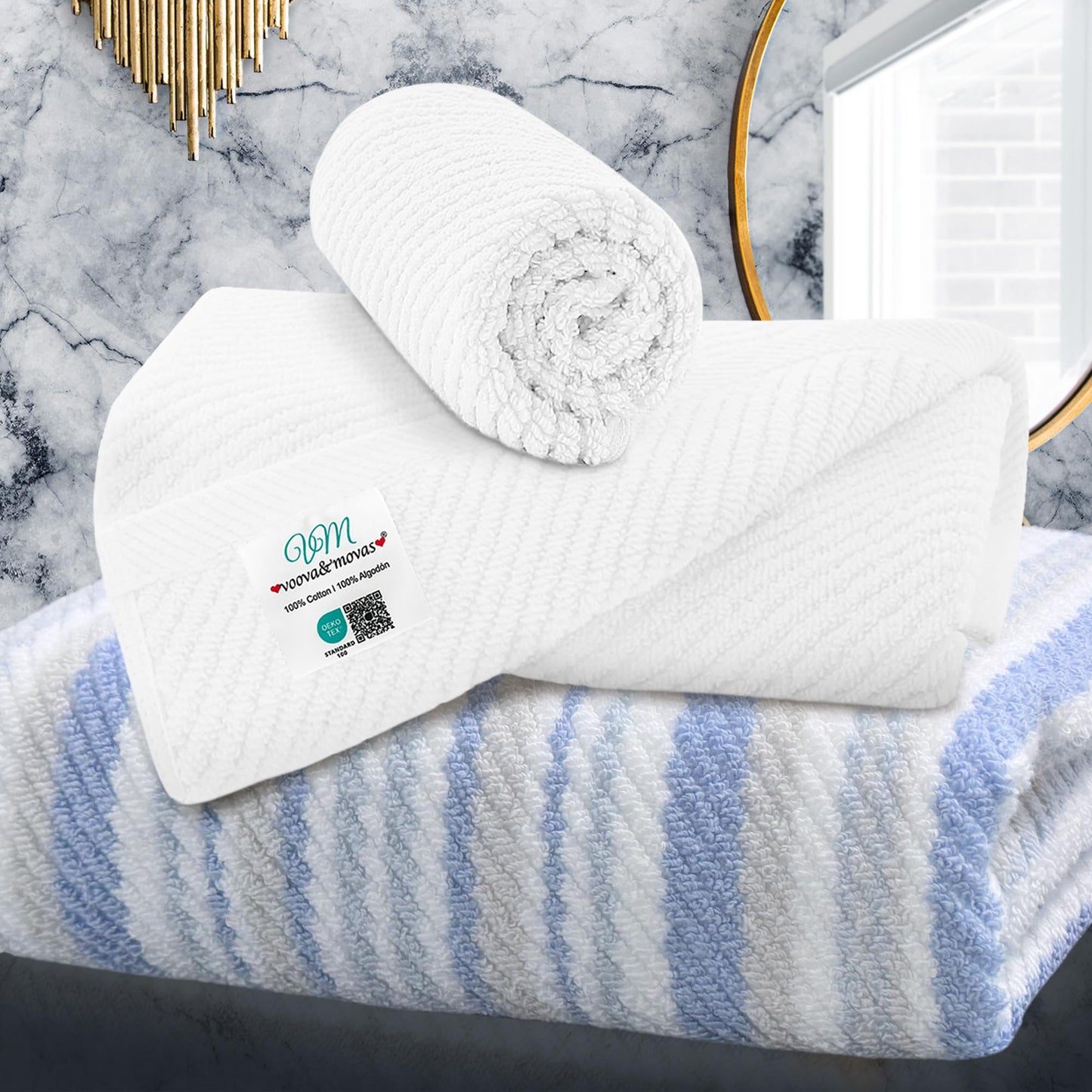 Cotton Bathroom Towel Gift Set 6-Piece Collection