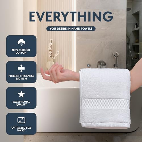 Luxury Cotton Hand Towel Set Hotel Spa 6-Pack