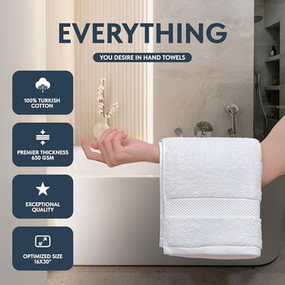 Luxury Cotton Hand Towel Set Hotel Spa 6-Pack