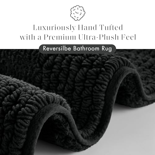 Luxury Cotton Tufted Bath Rug with Reversible Design