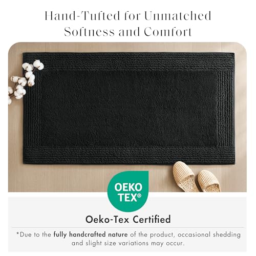 Luxury Cotton Tufted Bath Rug with Reversible Design