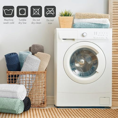 Luxury Cotton Tufted Bath Rug with Reversible Design