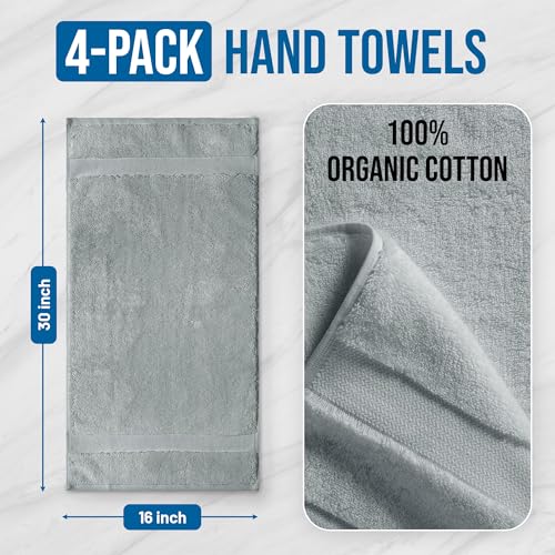 Pack of 4 Organic Cotton Hand Towels