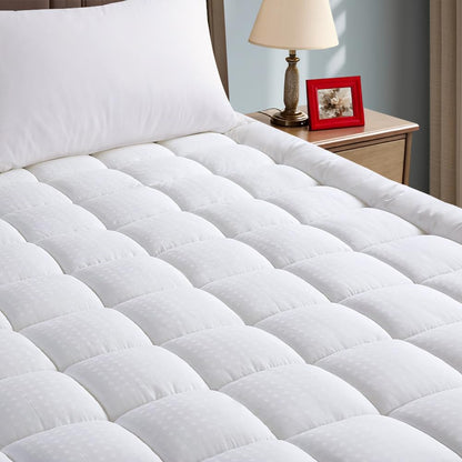 Cotton Pillow Top Mattress Pad Deep Pocket Cover