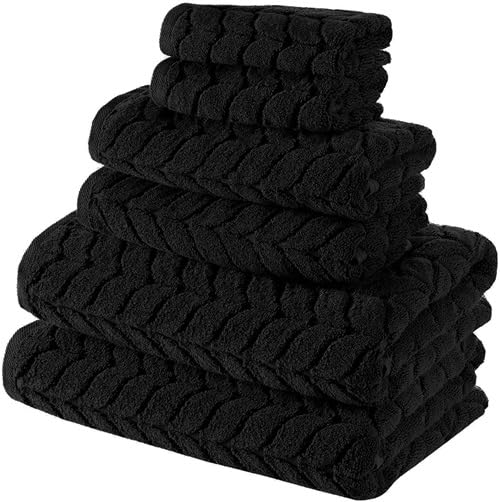 Turkish Cotton Towel Set Soft Plush Jacquard Design