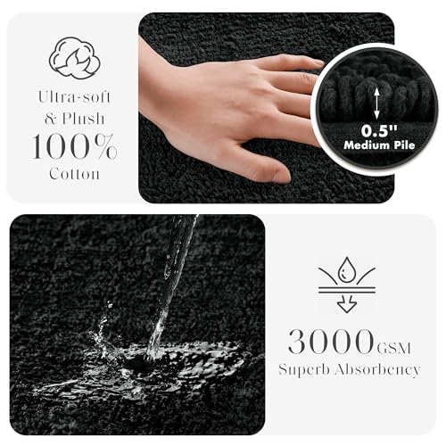Luxury Cotton Tufted Bath Rug with Reversible Design