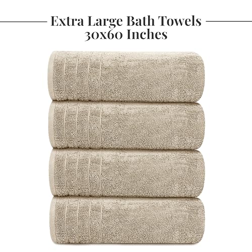 Extra Large Cotton Bath Towels Soft Quick-Dry 4-Pack