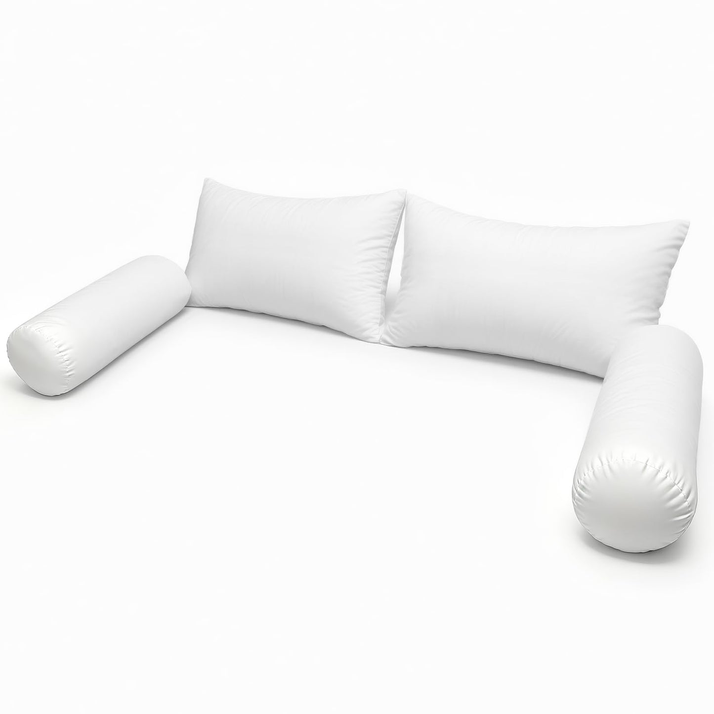 Bolster and Back Pillow Insert Set with Cotton Fill