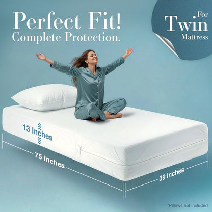 Waterproof Zippered Mattress Encasement Bed Protection