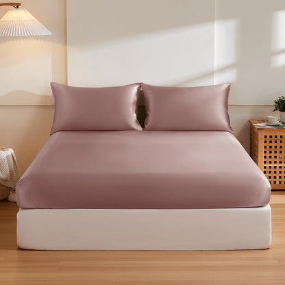 Mulberry Silk Fitted Sheet Set with Deep Pocket