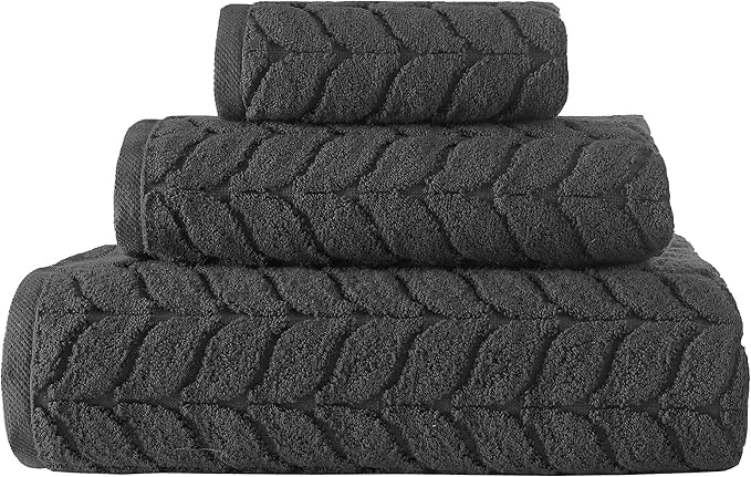 Turkish Cotton Towel Set Soft Plush Jacquard Design