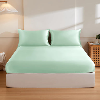 Mulberry Silk Fitted Sheet Set with Deep Pocket