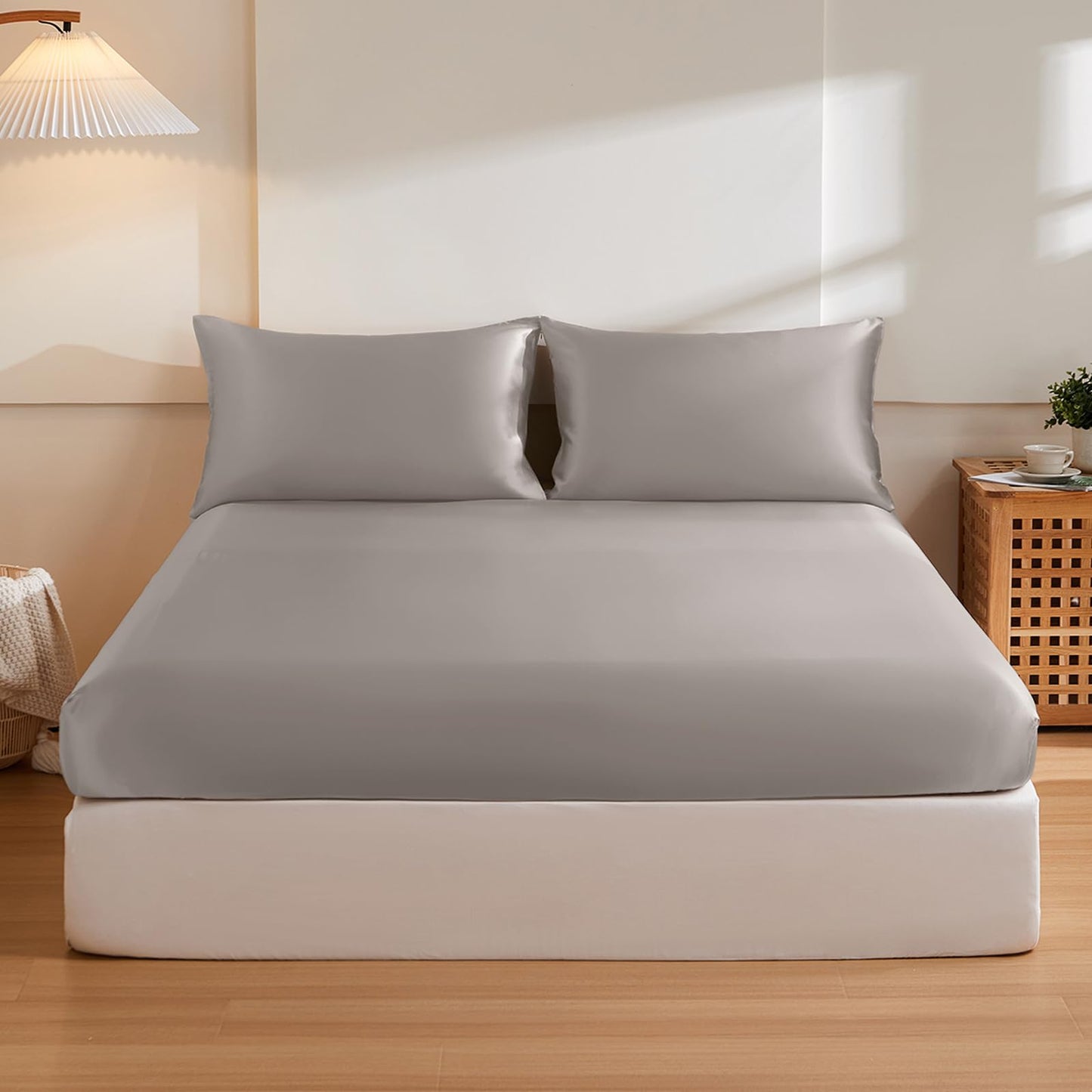 Mulberry Silk Fitted Sheet Set with Deep Pocket
