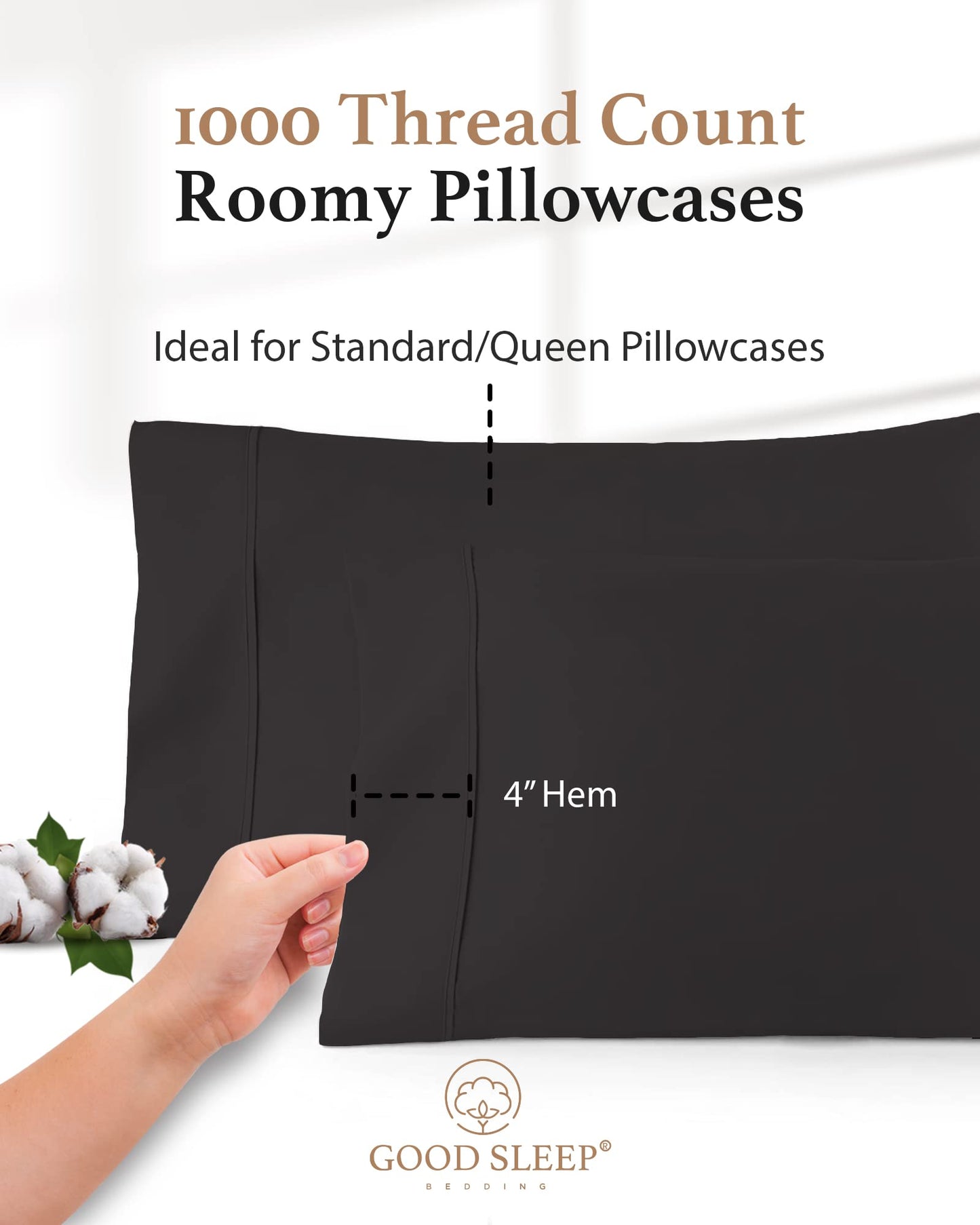 Egyptian Cotton Pillowcase Set 1000 Thread Count