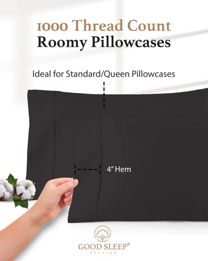 Egyptian Cotton Pillowcase Set 1000 Thread Count