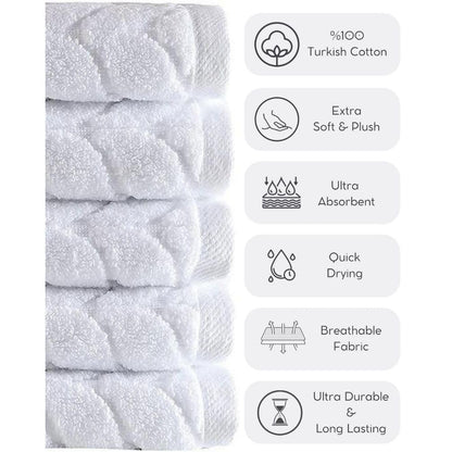 Turkish Cotton Towel Set Soft Plush Jacquard Design