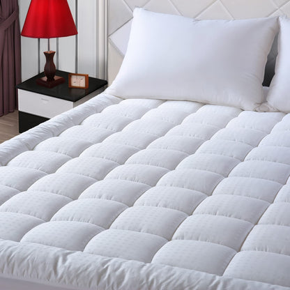 Cotton Pillow Top Mattress Pad Deep Pocket Cover