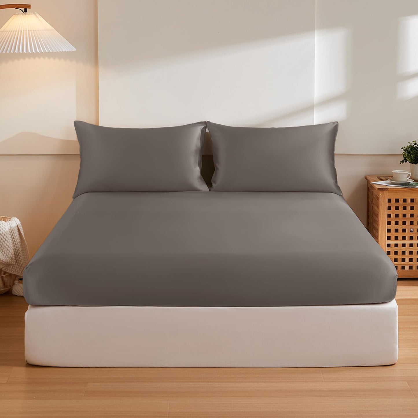 Mulberry Silk Fitted Sheet Set with Deep Pocket