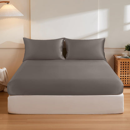 Mulberry Silk Fitted Sheet Set with Deep Pocket