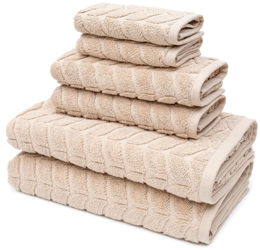 Turkish Cotton Towel Set Soft Plush Jacquard Design