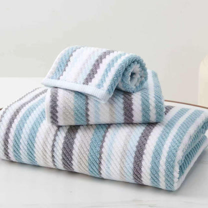 Striped Cotton Hand Towel Set Soft Quick-Dry Design