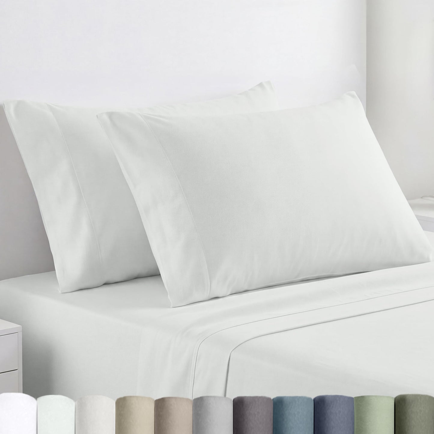 Egyptian Cotton, Soft and Crisp Percale Pillow Cases.