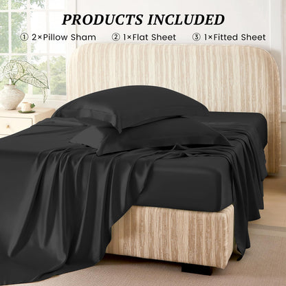 Pure Mulberry Silk Sheet Set Luxury 4-Piece Bedding