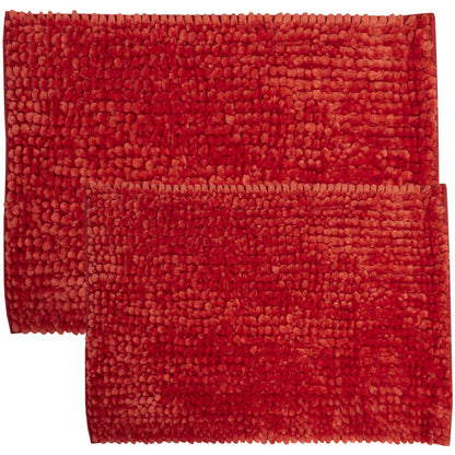 Butter Chenille Bath Rug Set with Non-Slip Backing
