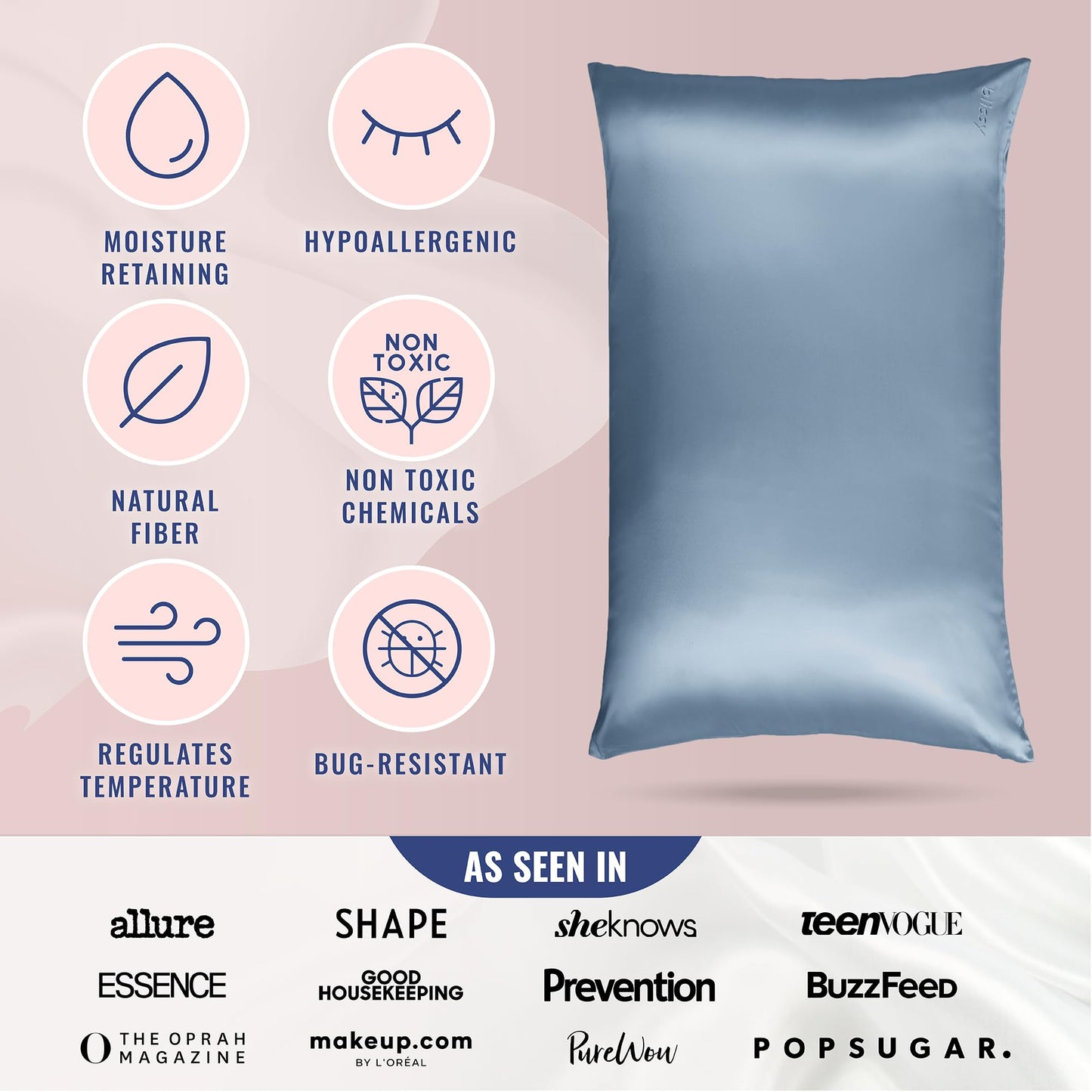 Pure Mulberry Silk Pillowcase 22 Momme Luxury Cover