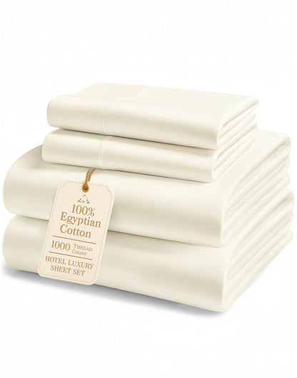 Egyptian Cotton Sheet Set 1000 Thread Count Soft