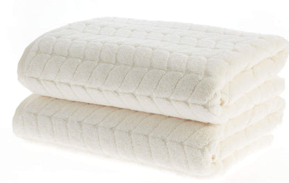 Turkish Cotton Towel Set Soft Plush Jacquard Design
