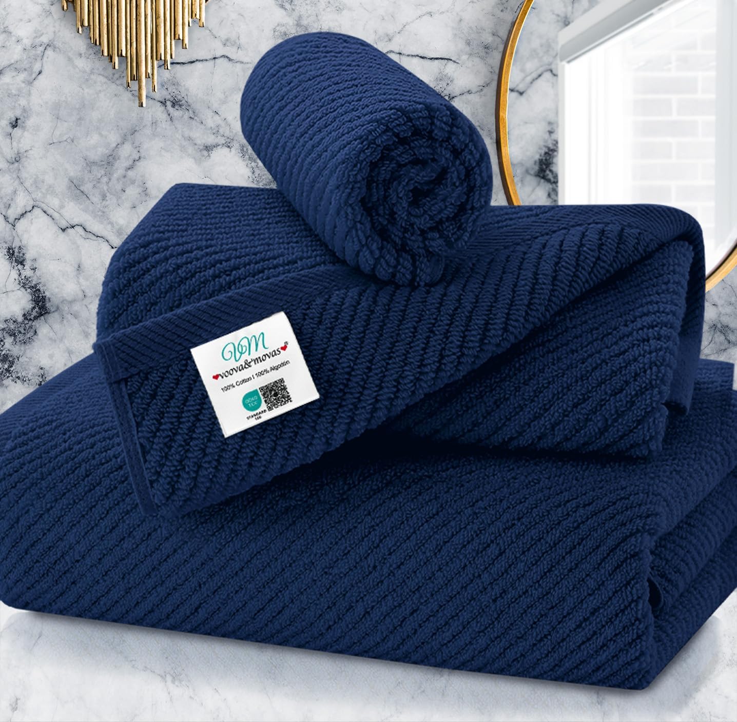 Cotton Bathroom Towel Gift Set 6-Piece Collection