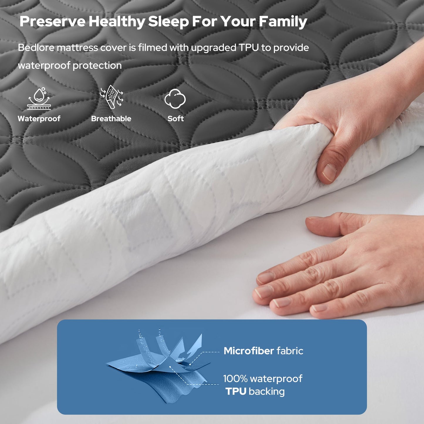 Waterproof Quilted Mattress Protector Deep Pocket Cover