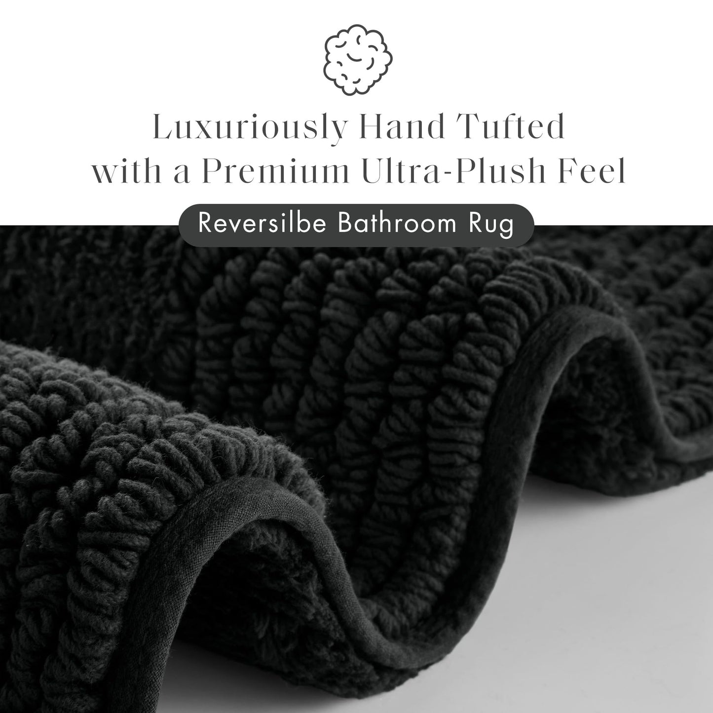 Luxury Cotton Tufted Bath Rug with Reversible Design