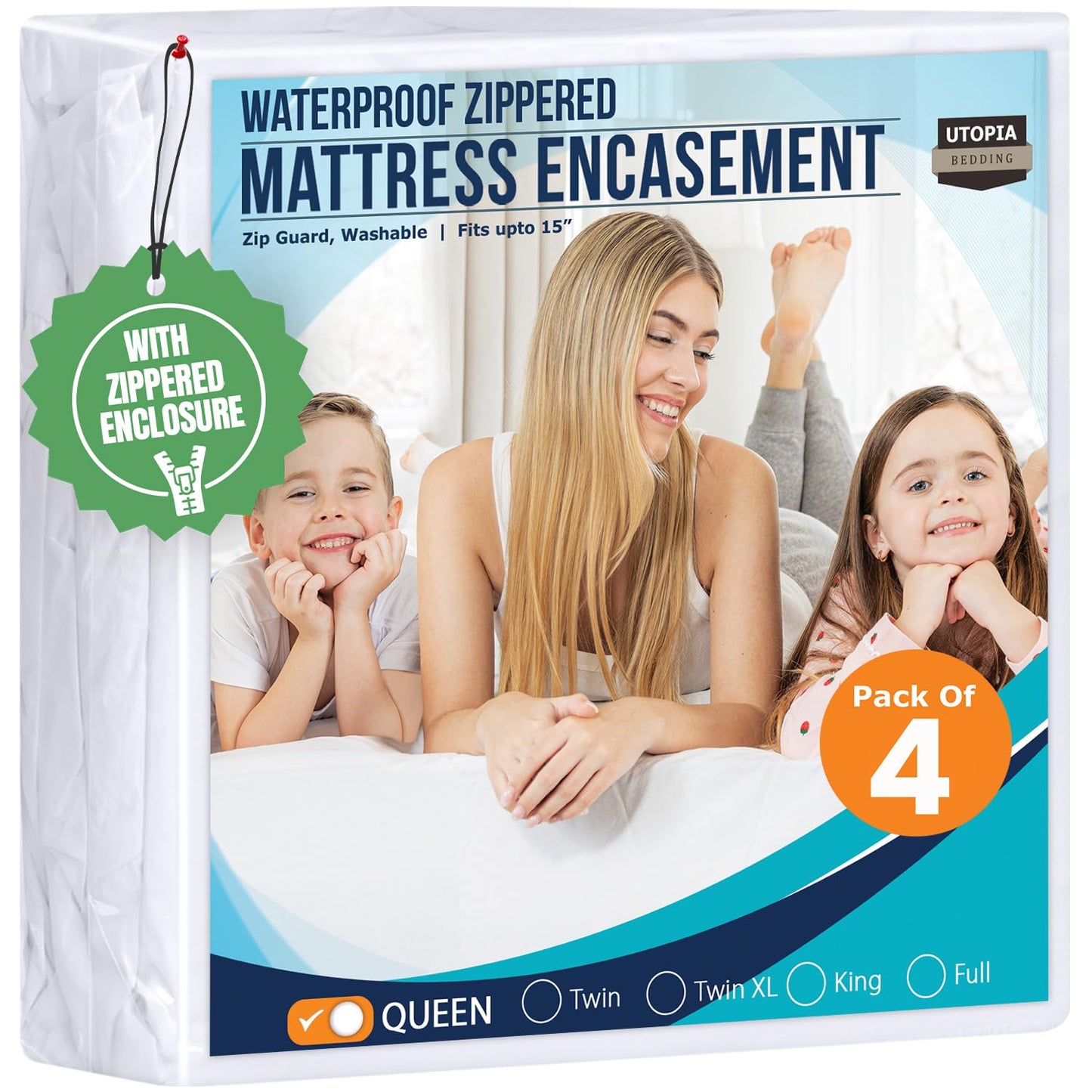 Waterproof Zippered Mattress Encasement Bed Protection