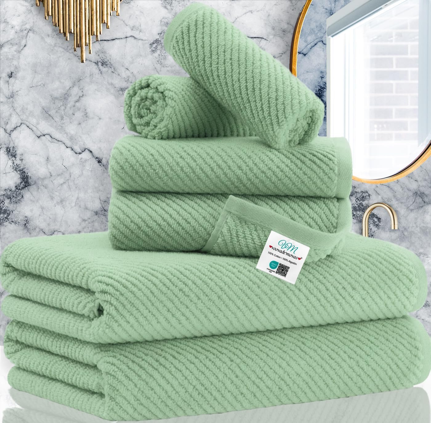 Cotton Bathroom Towel Gift Set 6-Piece Collection