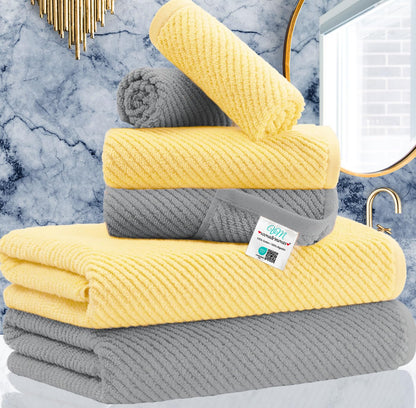 Cotton Bathroom Towel Gift Set 6-Piece Collection