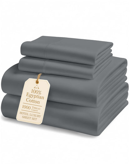 Egyptian Cotton Sheet Set 1000 Thread Count Soft