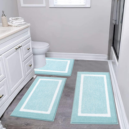 Microfiber Bath Rug Set with Plush Non-Slip Design