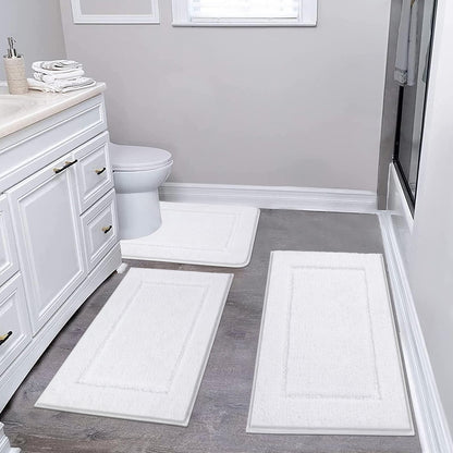 Microfiber Bath Rug Set with Plush Non-Slip Design