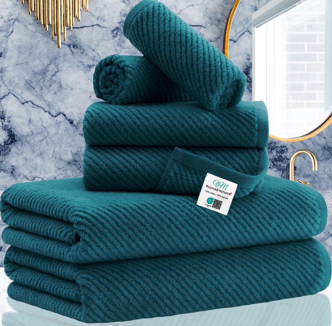 Cotton Bathroom Towel Gift Set 6-Piece Collection