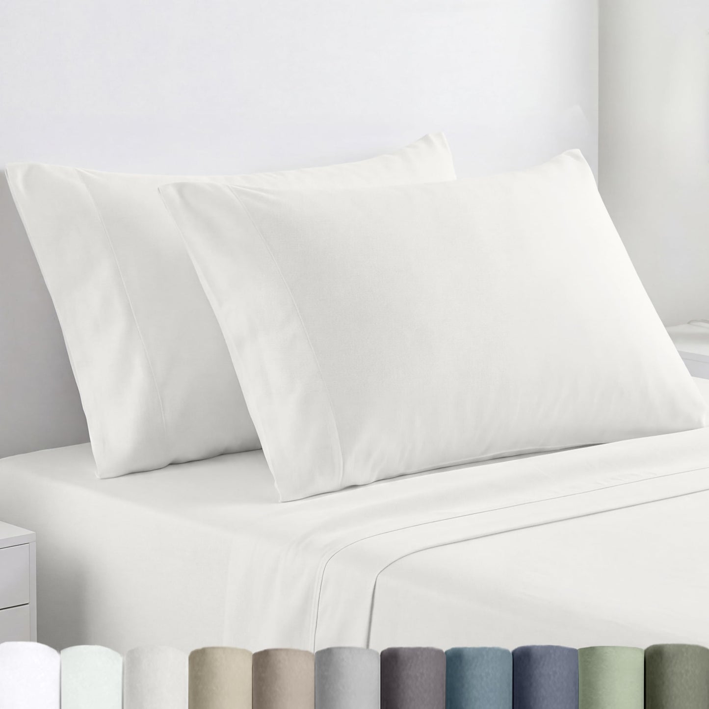 Egyptian Cotton, Soft and Crisp Percale Pillow Cases.