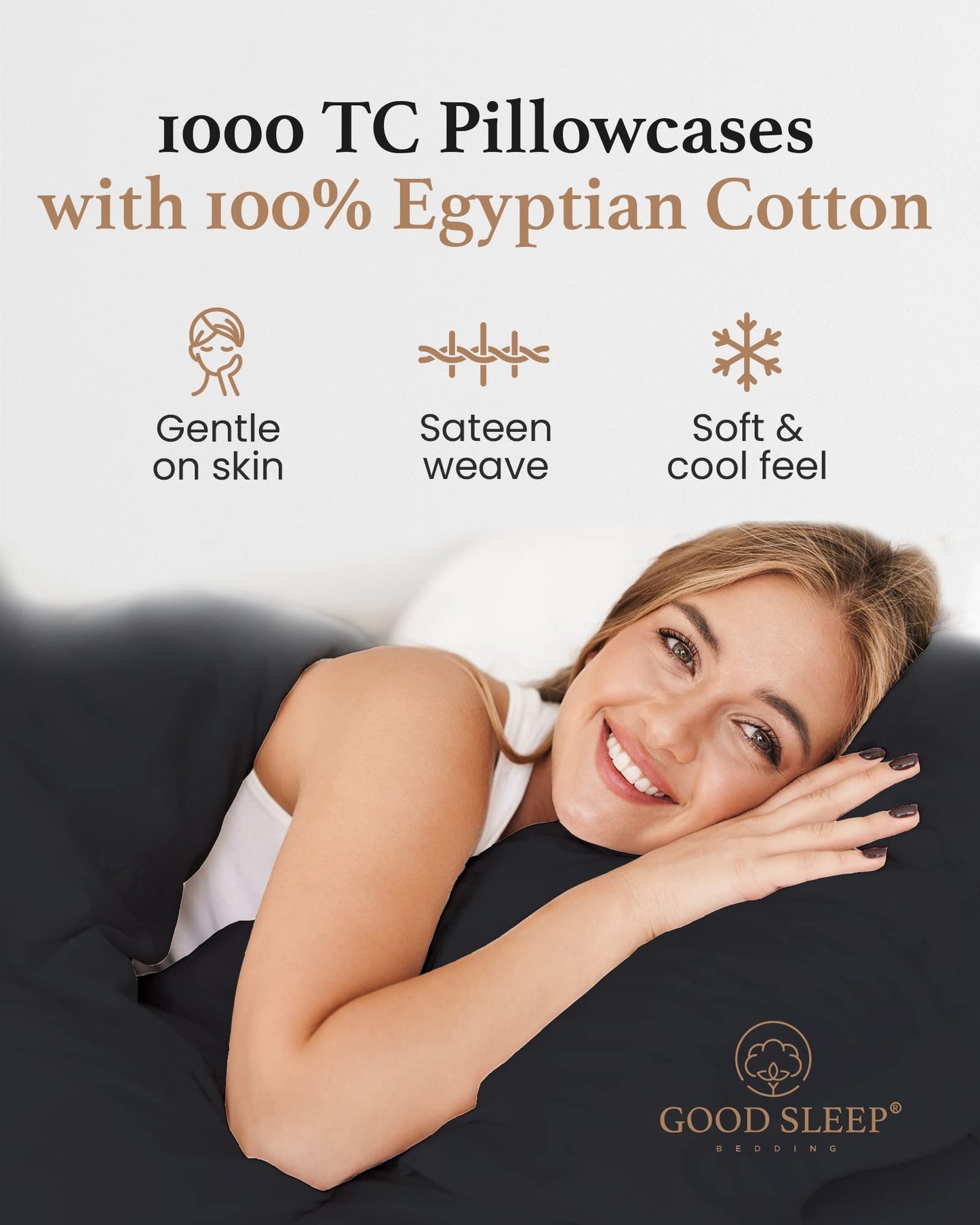 Egyptian Cotton Pillowcase Set 1000 Thread Count