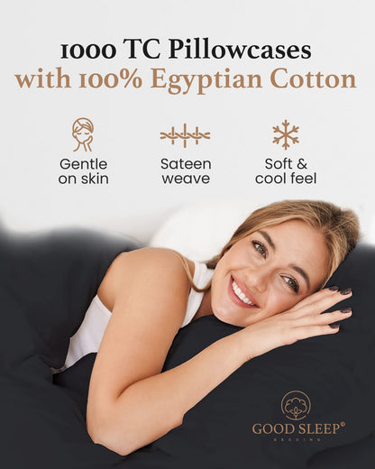 Egyptian Cotton Pillowcase Set 1000 Thread Count