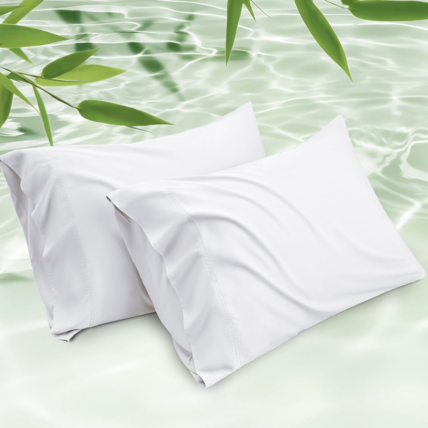 Cooling Bamboo Pillowcase Set Soft Breathable Cover