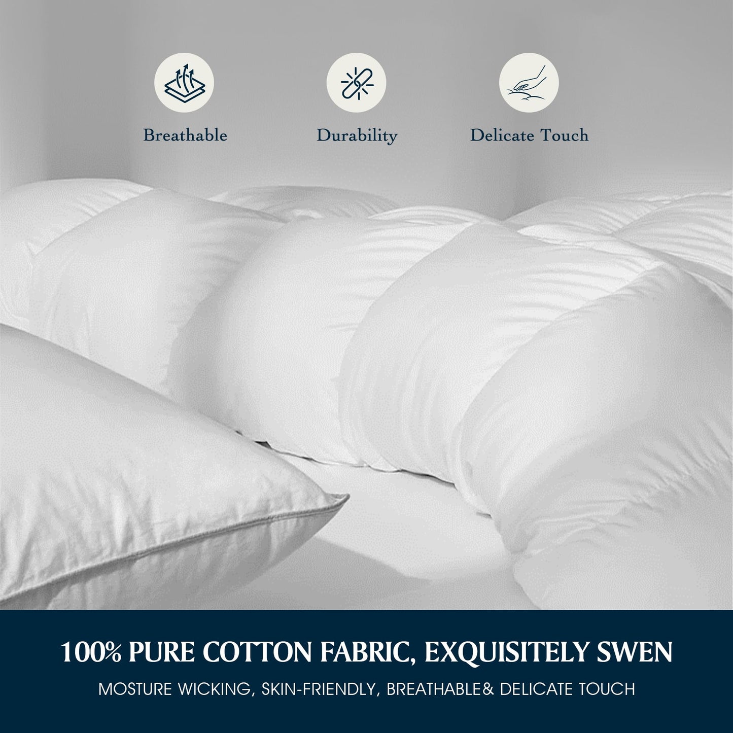 Serta Goose Feather Down Fiber Cotton Comforter