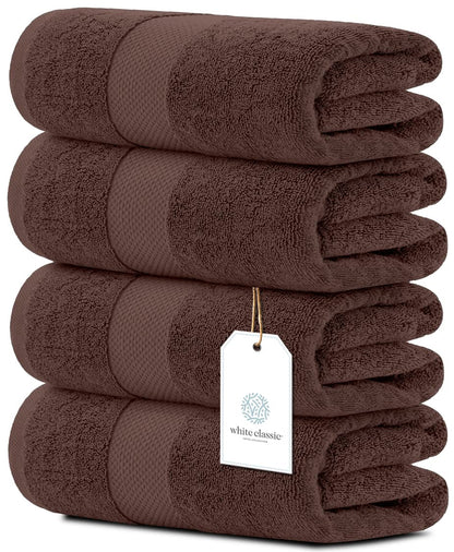 Luxury Cotton Bath Towel Set Thick Soft 4-Pack