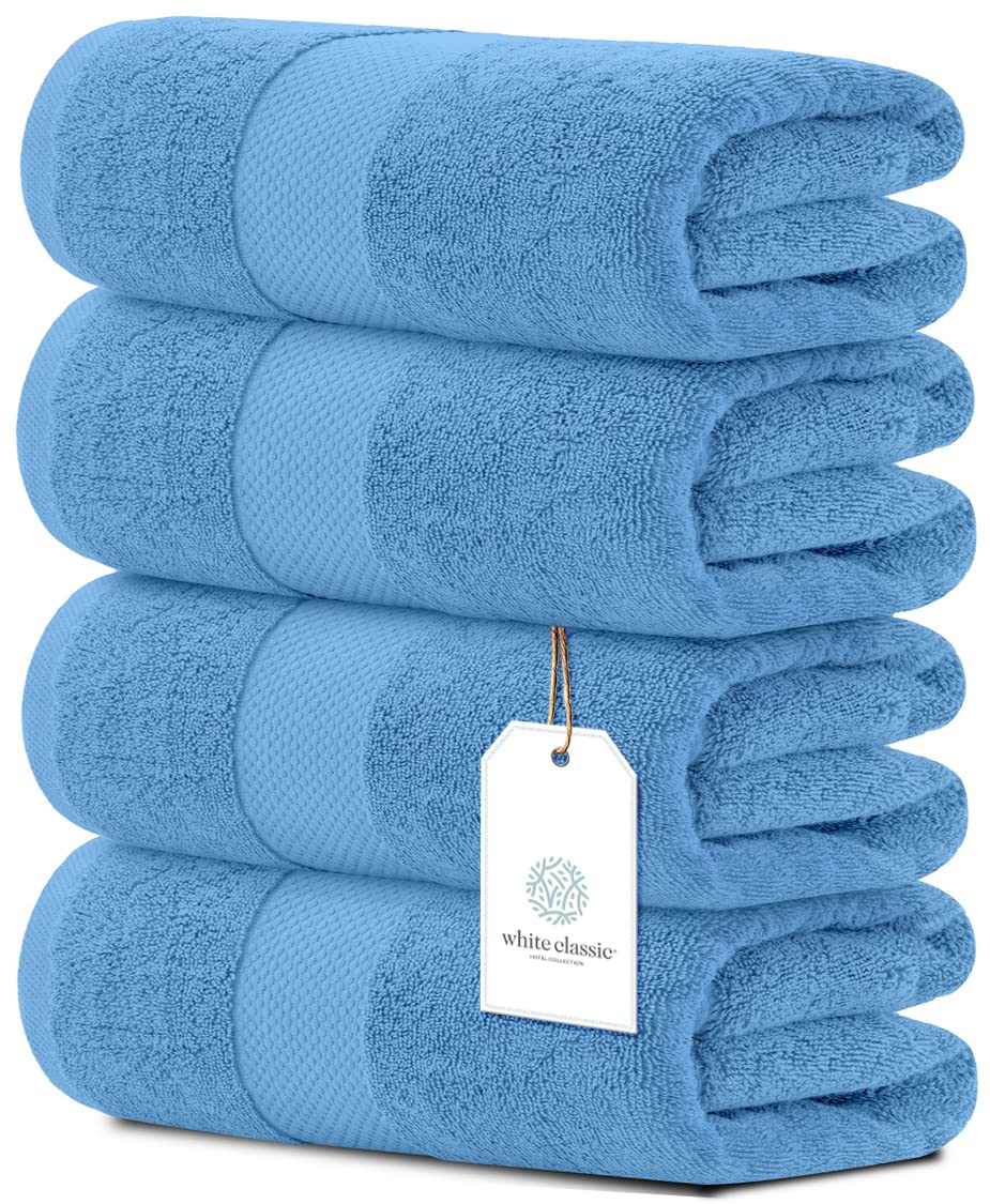 Luxury Cotton Bath Towel Set Thick Soft 4-Pack