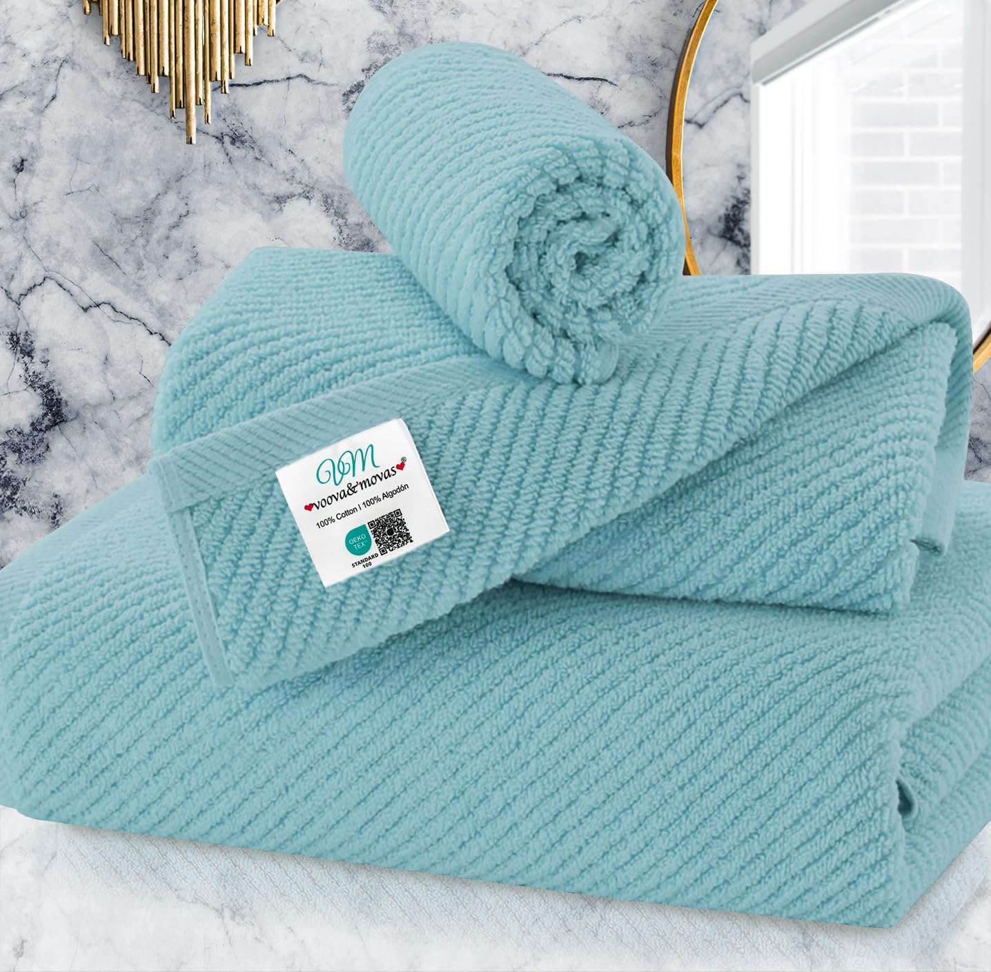 Cotton Bathroom Towel Gift Set 6-Piece Collection